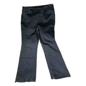 Chic Classic‎ Collection Women 12 Easy Fit Elastic Waist Jeans Pull-On Black